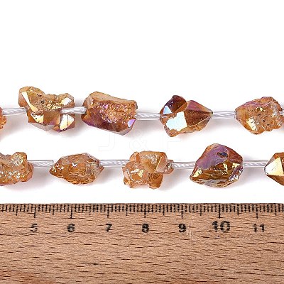 Dyed Electroplate Raw Rough Natural Amethyst Beads Strands G-Q610-05F-1