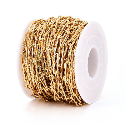 Brass Wavy Rectangle Link Chains CHC-T018-46G-1