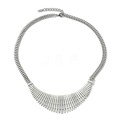 Chunky with Cubic Zirconia Necklaces NJEW-Q322-02P-1