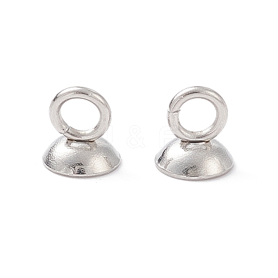 201 Stainless Steel Bead Cap Pendant Bails STAS-G224-24P-04-1