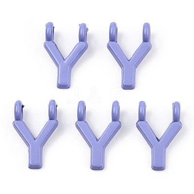 Rack Plating Spray Painted Alloy 2-Loop Link Pendants PALLOY-N176-01Y-1