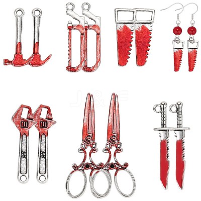 36Pcs 6 Styles Alloy Enamel Pendants ENAM-SZ0004-22-1
