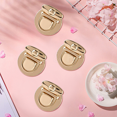 6Pcs Flat Round Alloy Bag Tuck Lock Clasps FIND-CP0003-23G-1