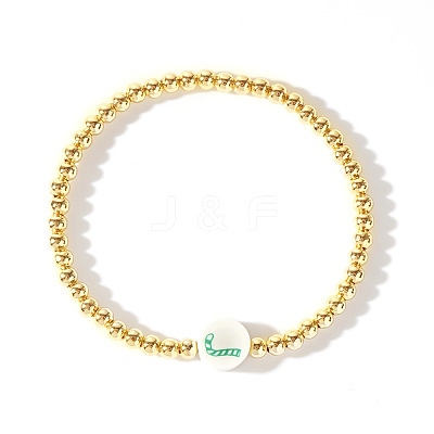 Christmas Brass Beaded Stretch Bracelets DP1194-1-1