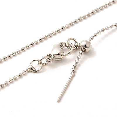 1mm Rack Plating Brass Ball Chain Adjustable Slider Necklaces for Women Men MAK-L044-51P-1