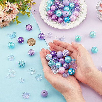 18 Style Mixed Style Acrylic Beads Jewelry Sets OACR-PH0004-02-1