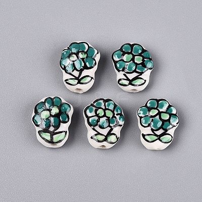 Handmade Porcelain Ceramic Beads PORC-Q005-08E-1