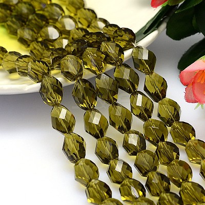 Faceted Polyhedron K9 Glass G-M190-13x10mm-19A-1