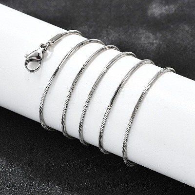 Non-Tarnish 304 Stainless Steel Square Snake Chain Necklaces NJEW-L173-005-P-1