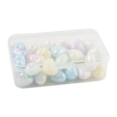 40Pcs UV Plating Acrylic Beads MACR-FS0002-18-1