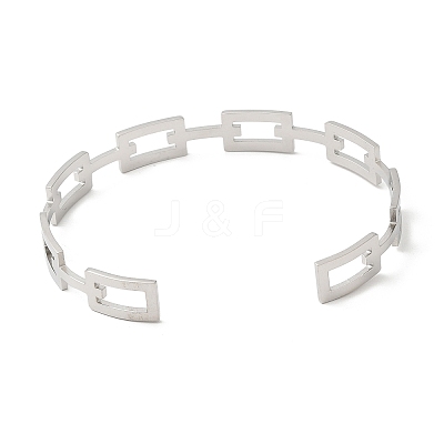 Non-Tarnish 304 Stainless Steel Hollow Rectangle Cuff Bangles LS-BJEW-H322-01P-1