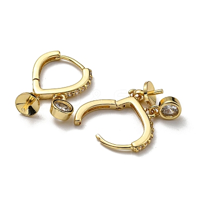 Rack Plating Brass Hoop Earring Findings EJEW-D063-14G-1