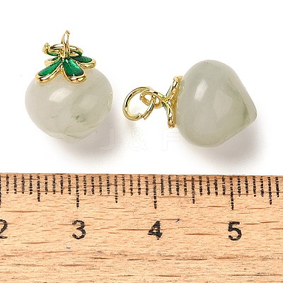 Natural Jade Fruit Pendants G-P550-24G-1