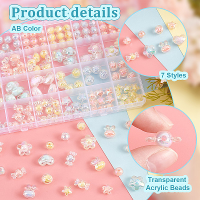 Transparent Acrylic Beads TACR-PH0001-71-1