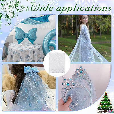 Snowflake Pattern Nylon Fabric DIY-WH0084-85A-1