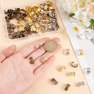 120Pcs 3 Colors Brass Folding Crimp Ends FIND-PH0020-81-1