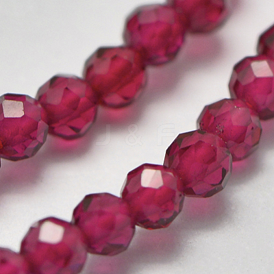 Glass Imitation Red Corundum Beads Strands X-G-K207-01E-01-1