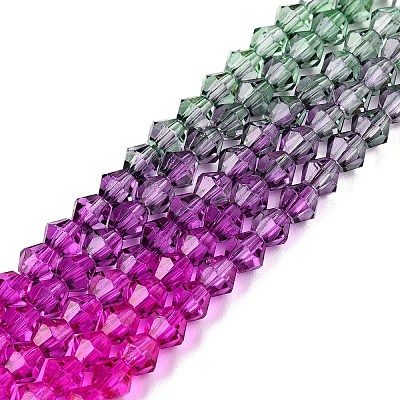 Gradient Color Baking Paint Glass Bead Strands LS-DGLA-A039-T4mm-A09-1