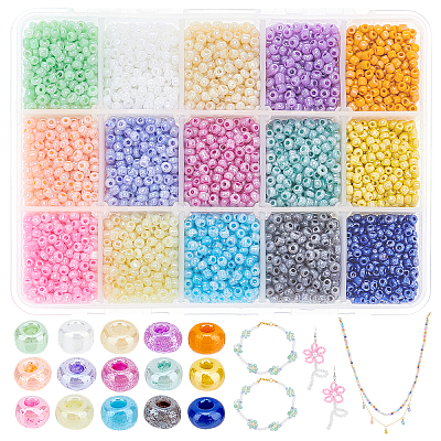 15 Colors Glass Seed Beads SEED-PH0012-07-1