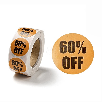 Percent Off Round Roll Stickers DIY-D078-05-1