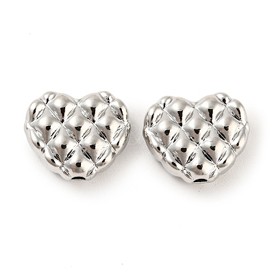 Rack Plating Alloy Waffle Beads PALLOY-D023-25P-1