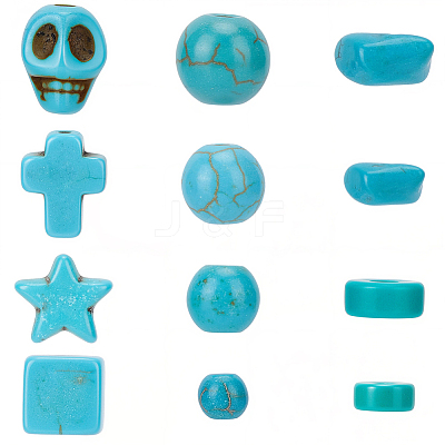 1200Pcs 12 Styles Synthetic Turquoise Beads Sets TURQ-PA0001-01A-1