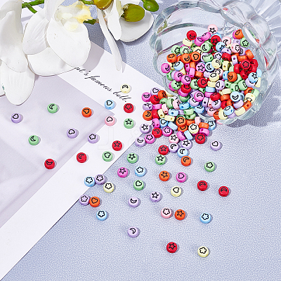1600Pcs 8 Colors Opaque Acrylic Beads MACR-PH0001-18-1