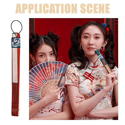 3Pcs 3 Styles PVC & Polyamide Folding Fan Buckle AJEW-CA0004-87-1