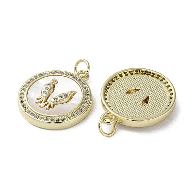 Brass Micro Pave Cubic Zirconia Pendants KK-G485-17C-G-1