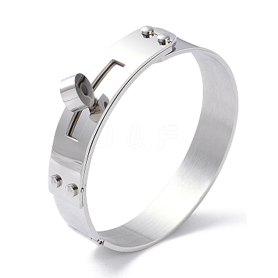 Non-Tarnish Donut 304 Stainless Steel Bangles BJEW-G700-07A-P-1