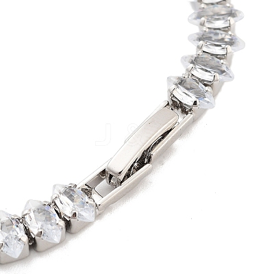 Brass Pave Clear Cubic Zirconia Horse Eye Link Bracelets BJEW-YWC0002-03B-P-1