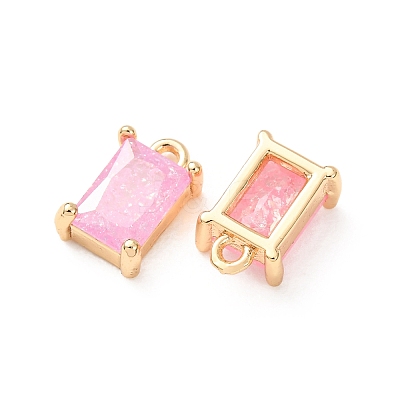 Brass Pave Cubic Zirconia Charms CU-K002-40G-M-1