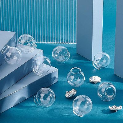 Glass Empty Wishing Bottle Pendants GGLA-CA0001-02-1