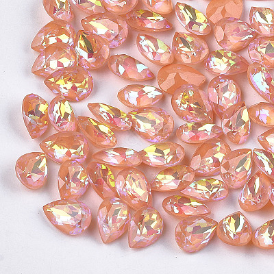 Pointed Back Resin Rhinestone Cabochons CRES-S380-10x14mm-C02-1