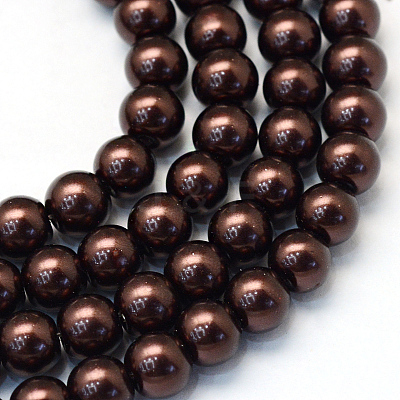 Baking Paint Pearlized Glass Pearl Round Bead Strands HY-Q003-10mm-40-1