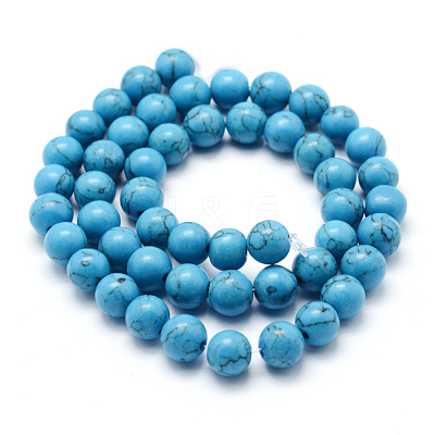 Synthetic Howlite Bead Strand G-E439-6mm-01B-1