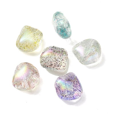 UV Plating Rainbow Iridescent Acrylic Beads OACR-K003-003-1
