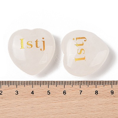 Natural Quartz Crystal Heart Engraving MBTI Figurines Statues for Home Office Desk Decorations G-K353-05A-1