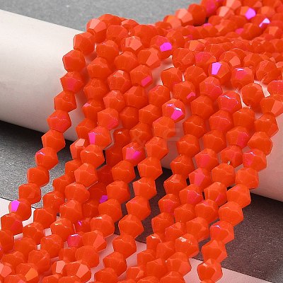 Opaque Solid Color Imitation Jade Glass Beads Strands GLAA-F029-P4mm-D03-1