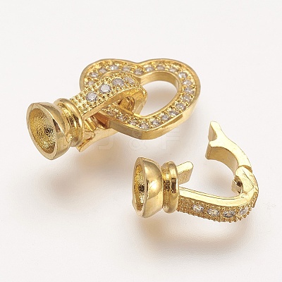 Brass Micro Pave Cubic Zirconia Fold Over Clasps LS-ZIRC-F047-18G-1