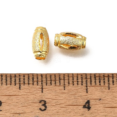 Rack Plating Oval Brass Beads KK-F883-04G-1