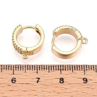 Brass Micro Pave Cubic Zirconia Hoop Earring Finding KK-N261-50G-1