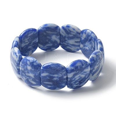 Handmade Lampwork Beaded Stretch Bracelets for Men Women BJEW-G738-01B-13-1