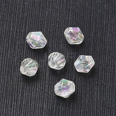 Bicone AB Color Plated Eco-Friendly Transparent Acrylic Beads X-TACR-A003-4mm-22-1