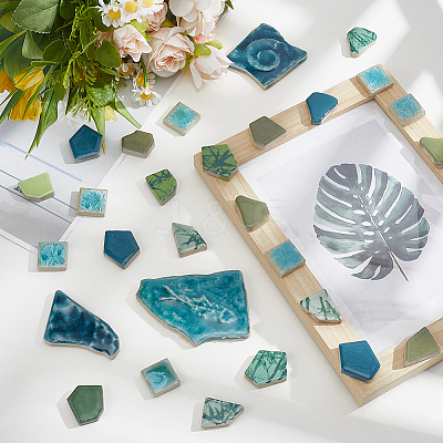500G 4 Styles Mosaic Tiles Porcelain Cabochons DIY-SP0007-72-1