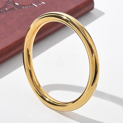 304 Stainless Steel Plain Bangles for Women BJEW-K271-01G-1