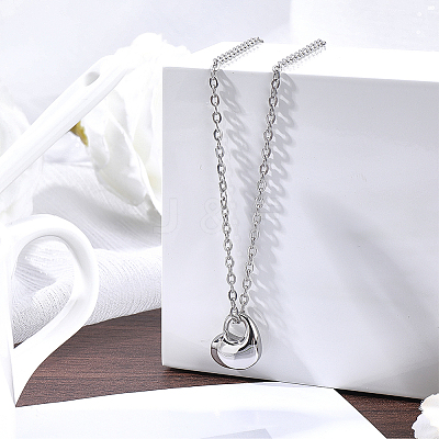 1Pc 304 Stainless Steel Heart Pendant Urn Ashes Necklaces NJEW-CN0001-20P-1