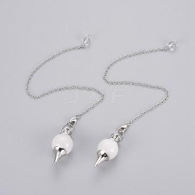 Natural Crystal Sphere Dowsing Pendulums BJEW-E292-A10-1