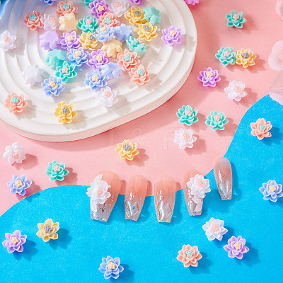 120Pcs 6 Colors Opaque Resin Cabochons CRES-TA0001-28-1