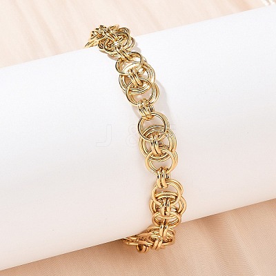 304 Stainless Steel Mesh Chain Bracelets for Women BJEW-Z143-17G-1